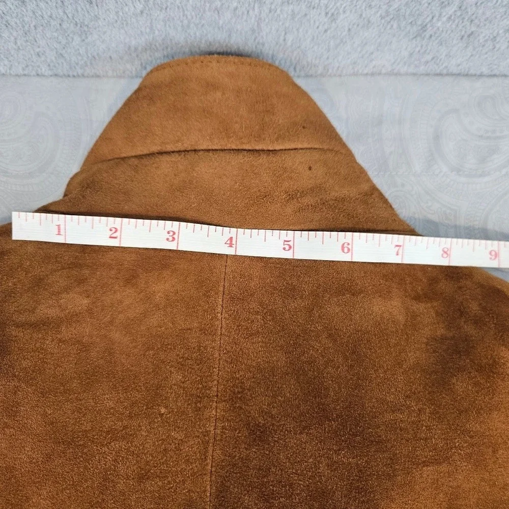 Marshall Field's Mens Brown Suede Leather Blazer Jacket 46R Vintage